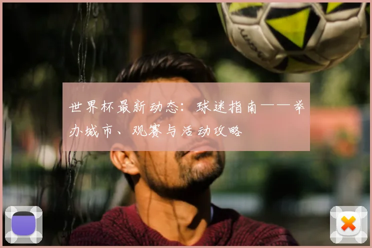 世界杯最新动态：球迷指南——举办城市、观赛与活动攻略